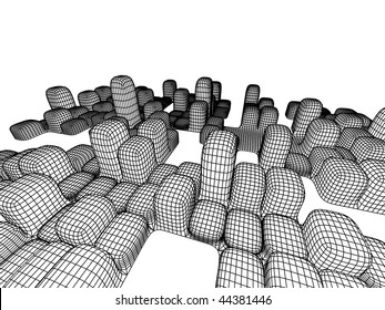 abstract sketch in monochrome colors