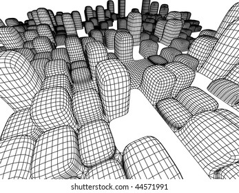 abstract sketch in monochrome colors