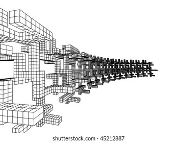 abstract sketch in monochrome colors