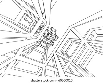 abstract sketch in monochrome colors