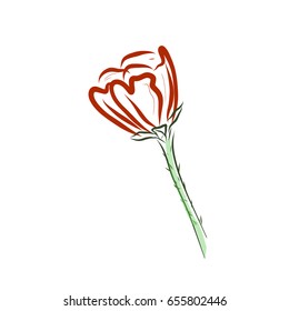 abstract sketch rose design