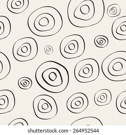 Abstract sketch seamless background made of set of rings - vector illustration