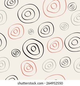 Abstract sketch seamless background made of set of rings - vector illustration