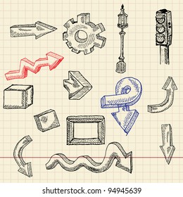 Abstract sketch set, vector illustration, eps10