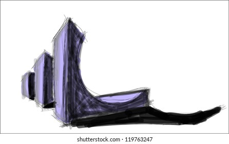 abstract sketch skyscrapers. Handmade.