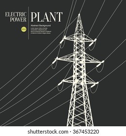 Abstract sketch stylized background. Electric power plant