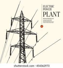Abstract sketch stylized background. Electric power station