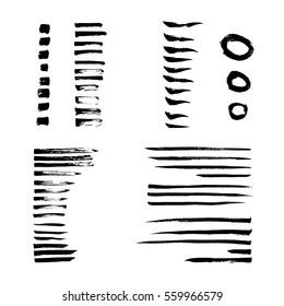 Abstract sketch vector collection of black brush strokes. Isolated on white background. Set of grunge hand drawn ink lines. 