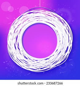 Abstract sketch vector label. Hand drawing circle frame illustration. Season banner and sticker design element.