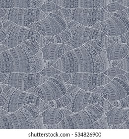 Abstract sketchy decorative doodles hand drawn ethnic pattern. Contour detailed, with lots of lines background. 