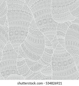 Abstract sketchy decorative doodles hand drawn ethnic pattern. Contour detailed, with lots of lines background. 