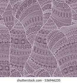 Abstract sketchy decorative doodles hand drawn ethnic pattern. Contour detailed, with lots of lines background. 