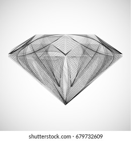 Abstract sketchy diamond illustration - vector eps8