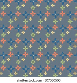 Abstract Sketchy Doodle Floral Pattern