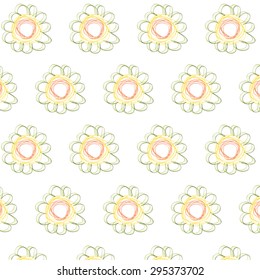 Abstract Sketchy Doodle Flowers Pattern
