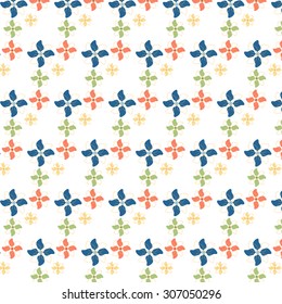 Abstract Sketchy Doodle Flowers Pattern