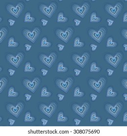 Abstract Sketchy Doodle Hearts Pattern