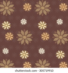 Abstract Sketchy Doodle Pattern. Floral Theme,