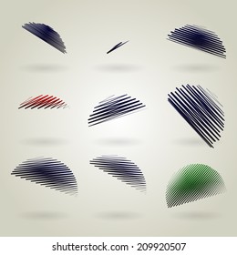 Abstract sketchy line set