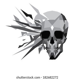 abstract skull in black and white colors