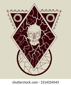 Abstract skull with chaotic inspired background