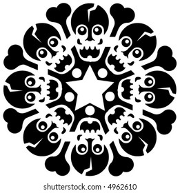 abstract skull and crossbones decoration