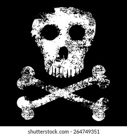 Abstract skull with crossed bones