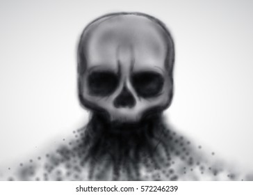 Abstract skull from dark smoke. Vector illustration