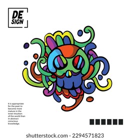 Abstract skull full color vector