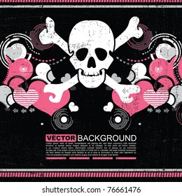 abstract skull grunge background design