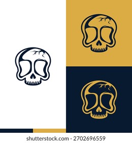 Abstrakter Schädelkopf Logo-Design