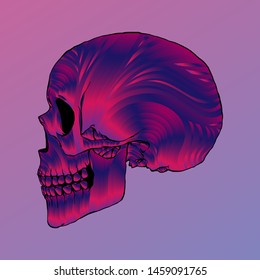 Abstract Skull Illustration, Isolated Vector
