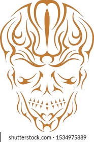 Abstract Skull Illustration, Pinstripes, Vectors, Graphic, Ornament, Decal