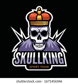 Abstract skull king mascot logo design concept