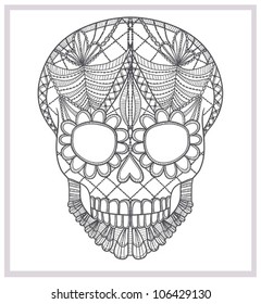 Abstract skull lace ornament.