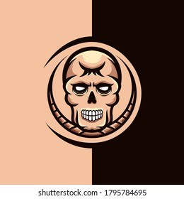vectores de diseño de logotipo de cráneo abstracto