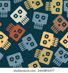 Abstract skull seamless pattern. Vector illustration design