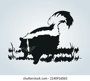 Abstract skunk with shading techniques for illustration