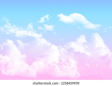 Abstract sky background with pastel sugar cotton clouds 