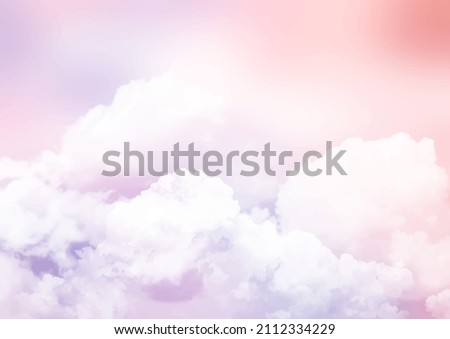 Abstract sky background with sugar cotton pink clouds design