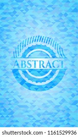 Abstract sky blue emblem. Mosaic background