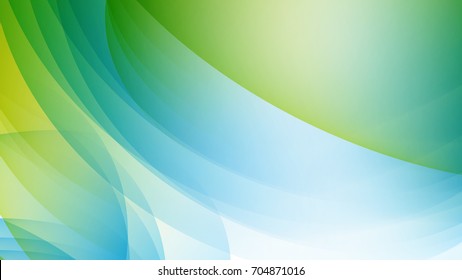 Abstract Sky Blue And Green Gradient Curve Background