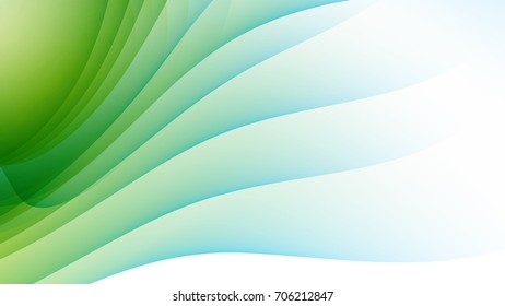 Abstract Sky Blue and Green gradient curve background