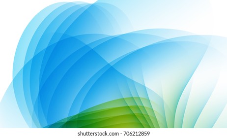 Abstract Sky Blue and Green gradient curve background