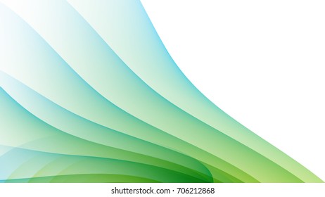 Abstract Sky Blue and Green gradient curve background