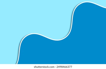 Abstract sky Blue Wave Background, paper color. Minimalist Blue Wavy lines Design. Modern Wave Pattern. Fluid Blue Wave Texture. Dynamic Blue Wavy Template design. horizontal  Wallpaper
