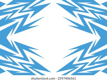 Abstract sky blue and white background with spikes and zigzag narrow line pattern