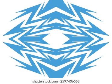 Abstract sky blue and white background with spikes and zigzag narrow line pattern