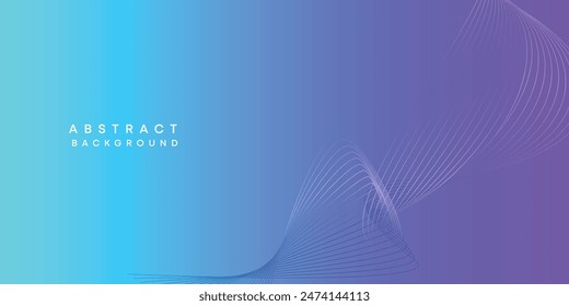 Abstract sky blue-purple digital future technology geometric flowing line background. Pink-blue gradient smooth wave lines web banner background for cover, flyer, card, header, poster, website