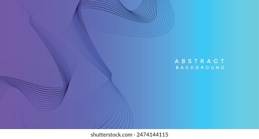 Abstract sky blue-purple digital future technology geometric flowing line background. Pink-blue gradient smooth wave lines web banner background for cover, flyer, card, header, poster, website